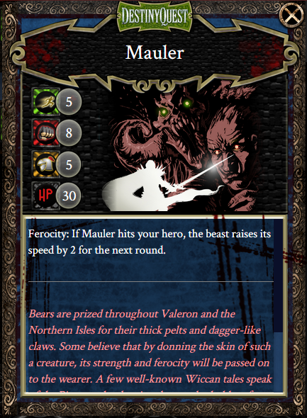 DestinyQuest Infinite Monster Card